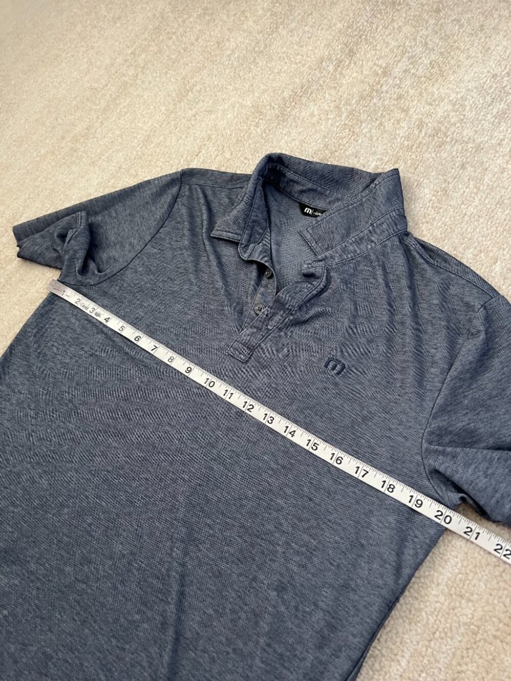 Travis Mathew Pima Cotton Blue Short Sleeve Polo Shirt Top M - Picture 6 of 8